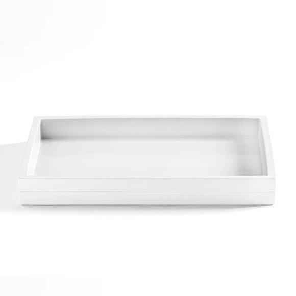 Kassatex Luxury Vanity Tray Bath Accessory Cabana White NWT - Picture 3 of 7